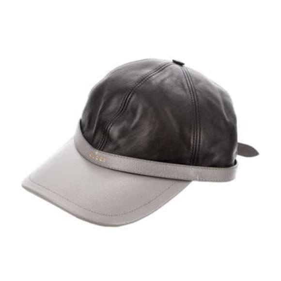 Gucci Leather Logo Baseball Cap Sz Medium (56 cm) - Picture 2 of 4